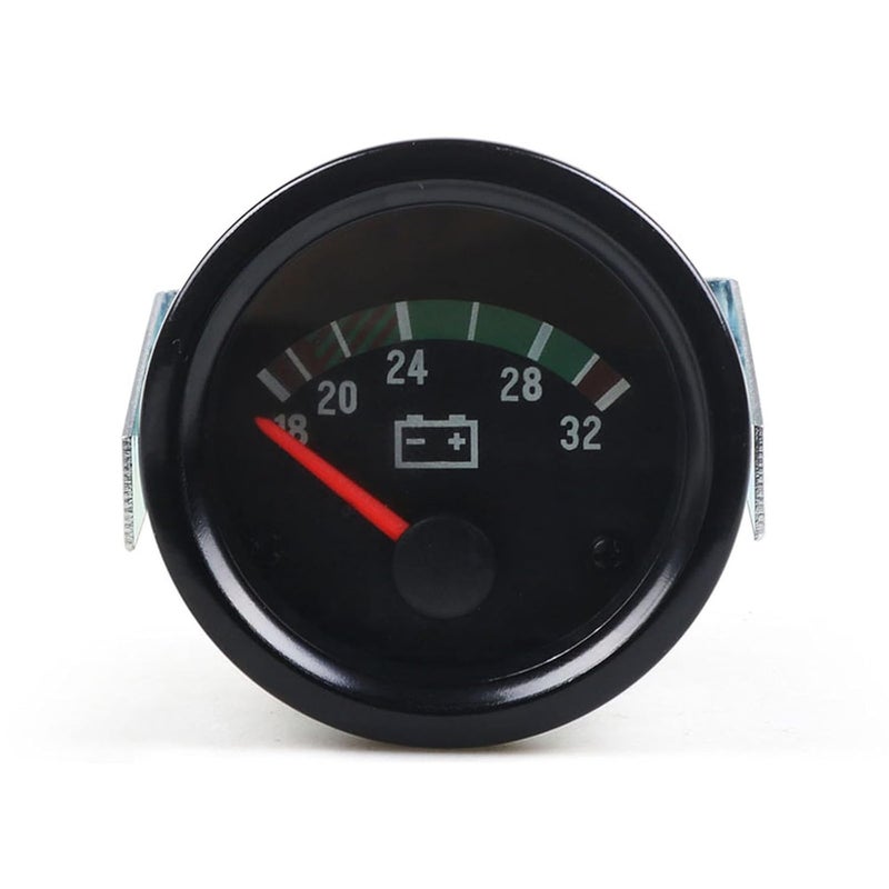Dyno Racing 2" 52mm Electronic Car Voltmeter Pointer Volt Gauge Voltage Meter Yellow Light Car Meter Read 18-32V - Image 1